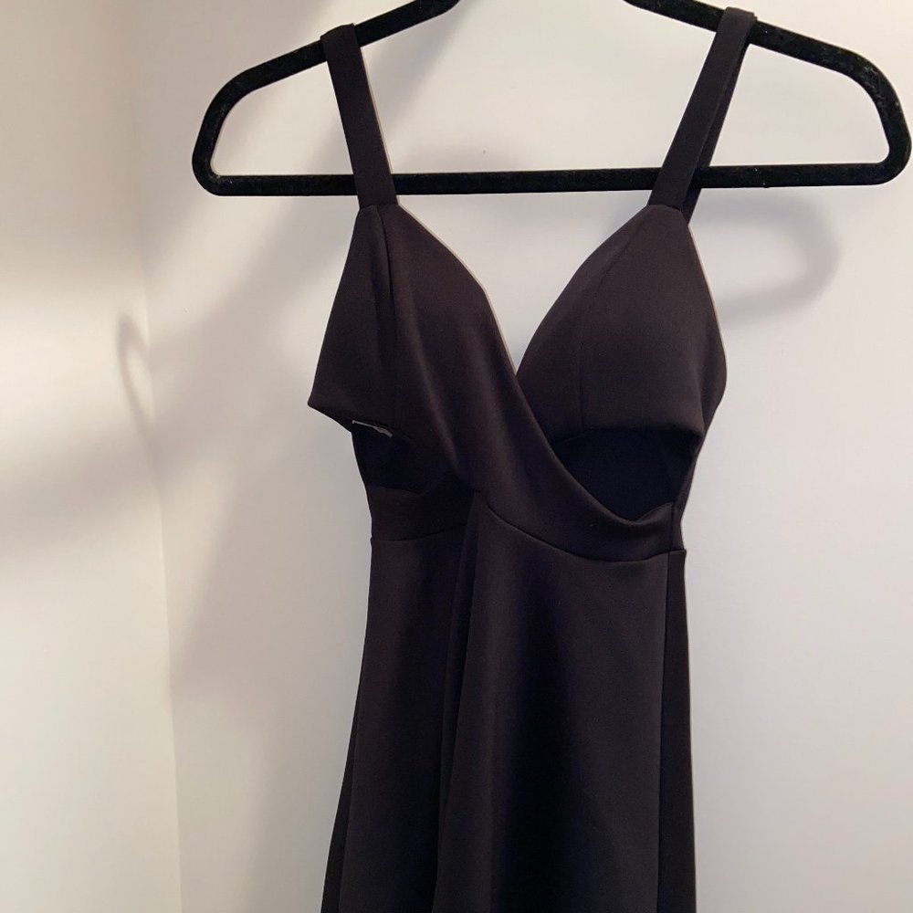Cut-out Black Skater Dress